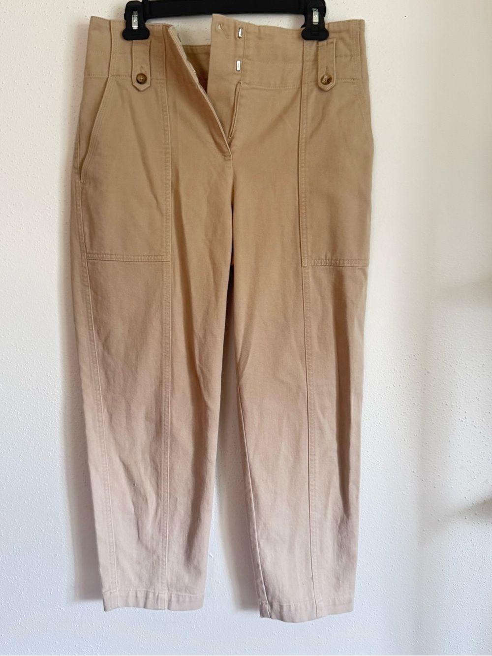 Reiss Beige High-Waist Trousers
